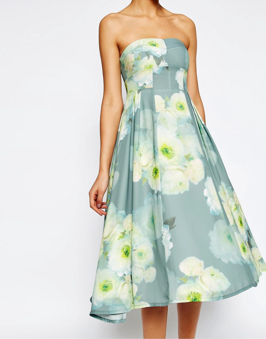 Asos Floral Bandeau dress