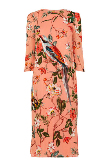 warehouse Bird Silk dress