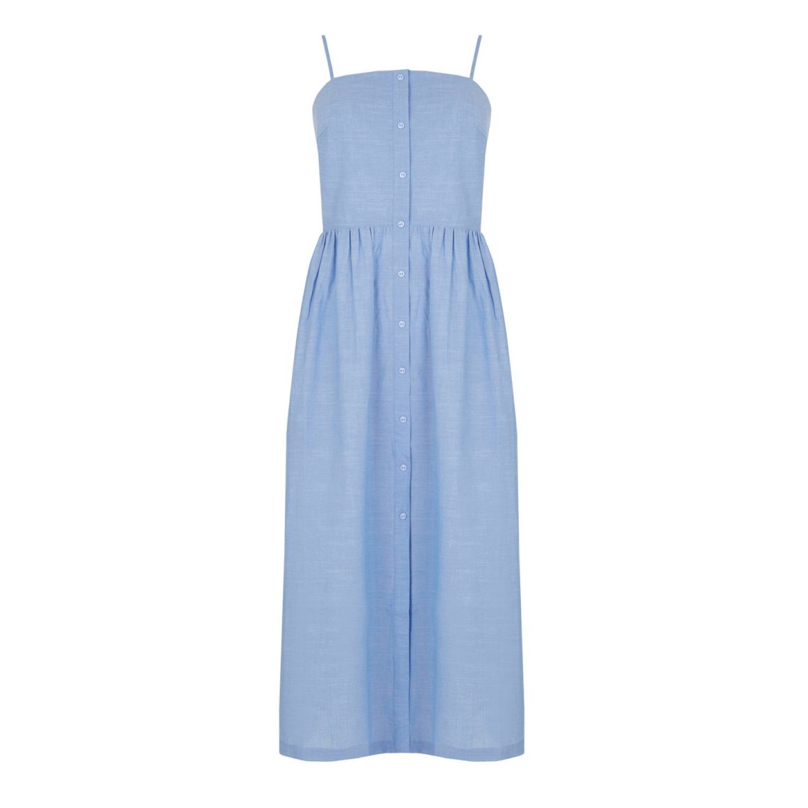 warehouse cotton dress blue