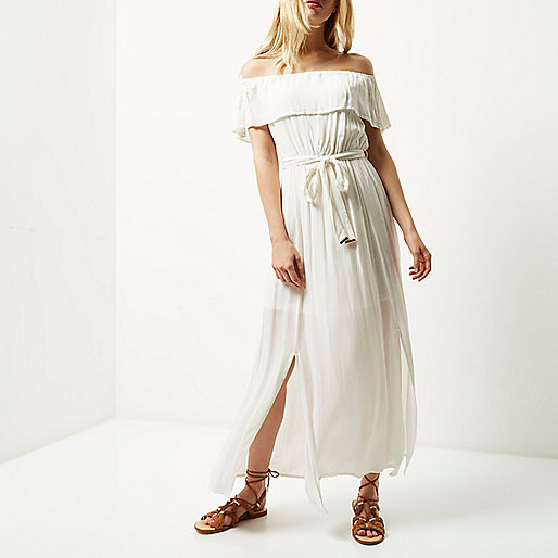 River Island Bardot Dress Cream