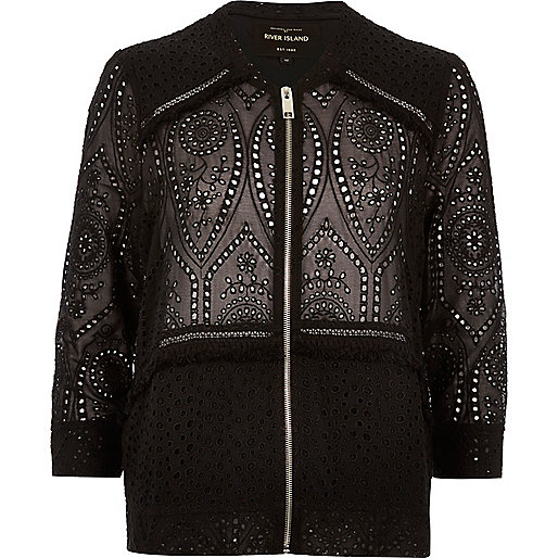 River Island Crochet Bomber jacket 2
