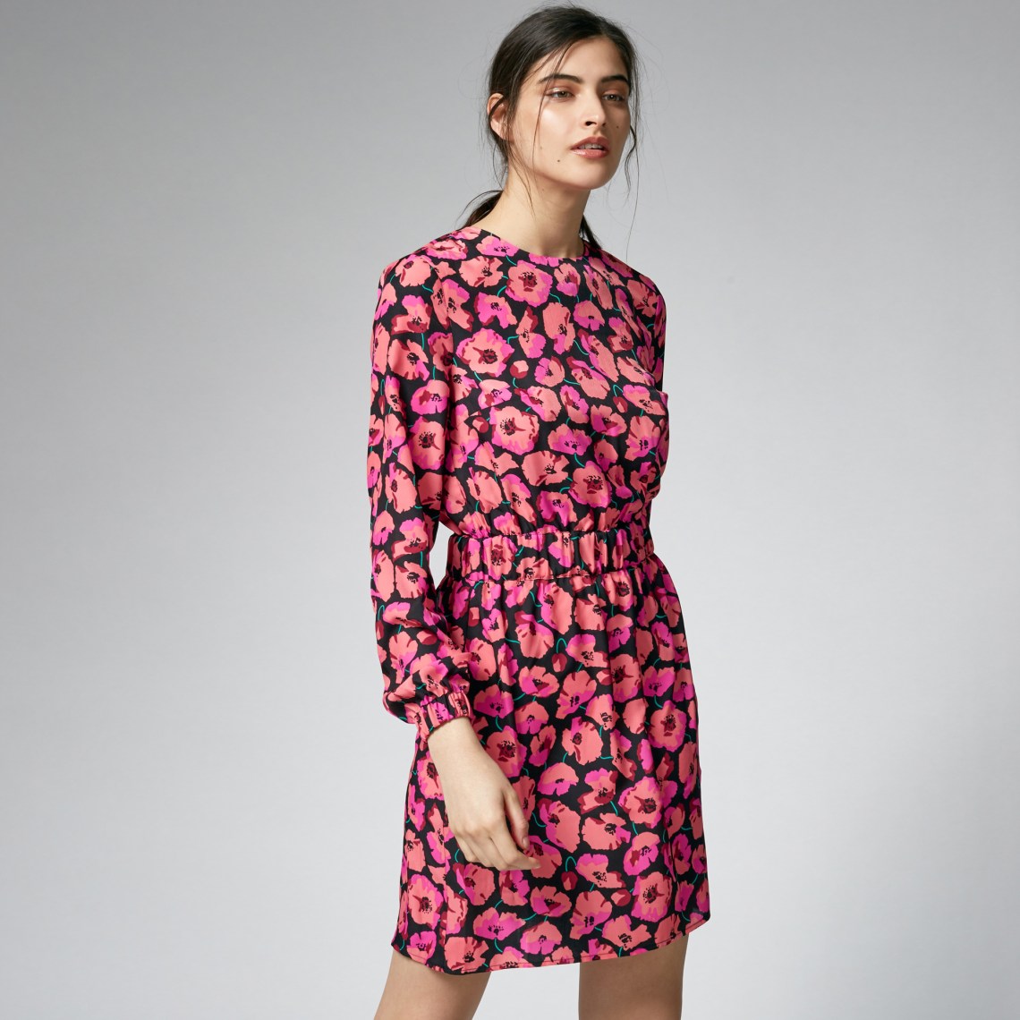 warehouse pink flower dress